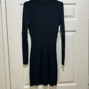 Chic Black Long Sleeve Knit Dress